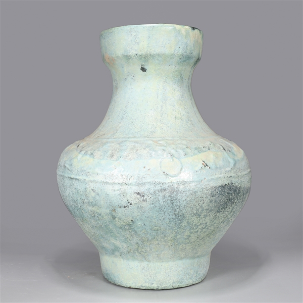 Large Chinese Green Glazed Ceramic Vase