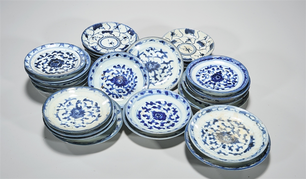 Group of Chinese Blue & White Porcelan Saucers