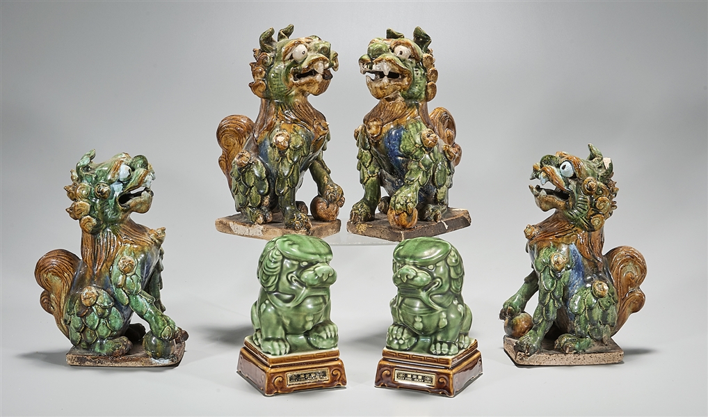 Group of Six Chinese Porcelain Lions