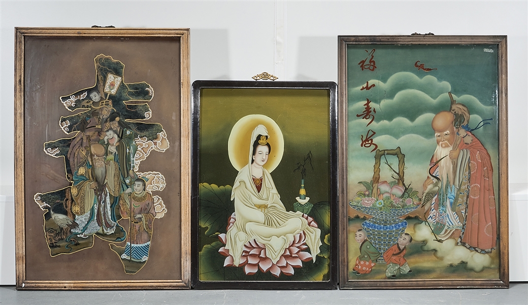 Three Chinese Painted Glass Artworks