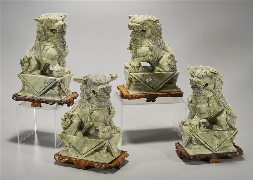 Four Chinese Hardstone Lions