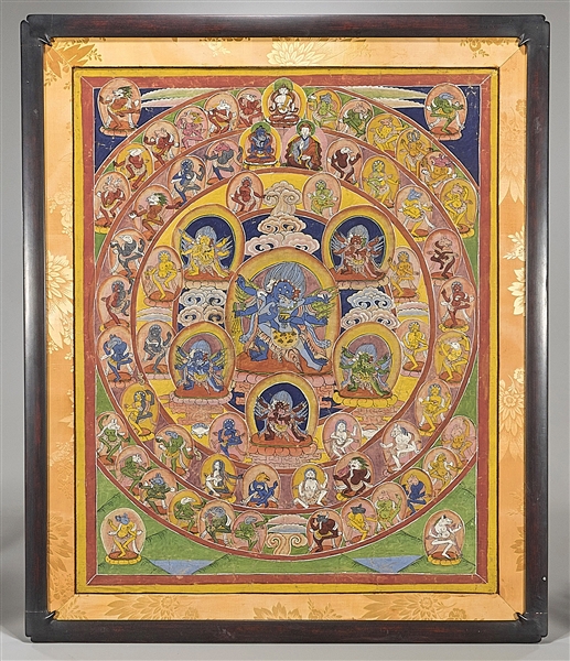 Large Antique Tibetan Painted Thangka