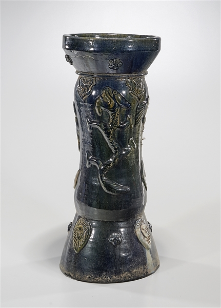 Large Chinese Glazed Ceramic Candlestick