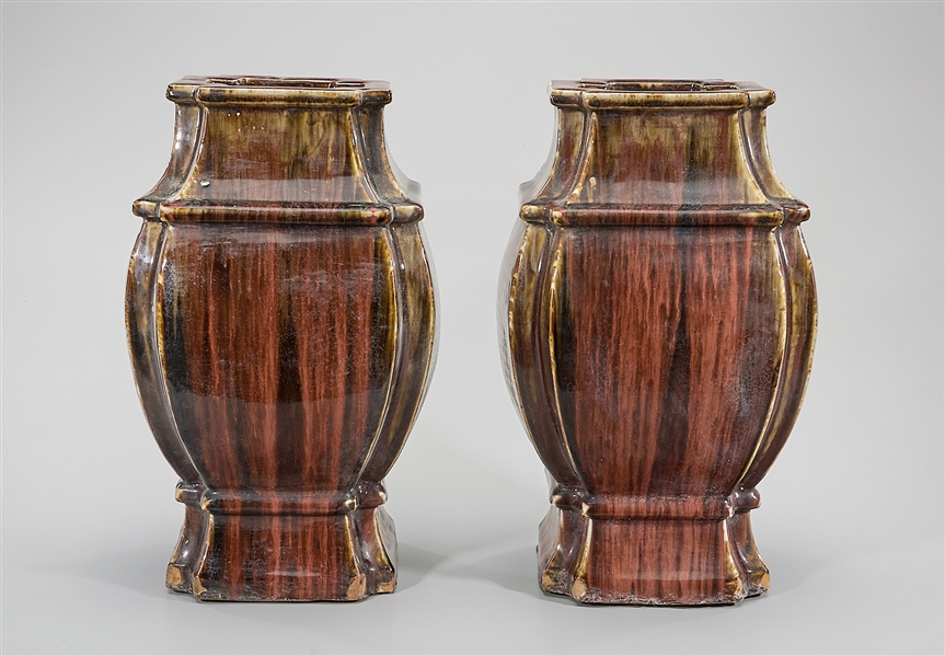 Pair of Chinese Glazed Porcelain Vases