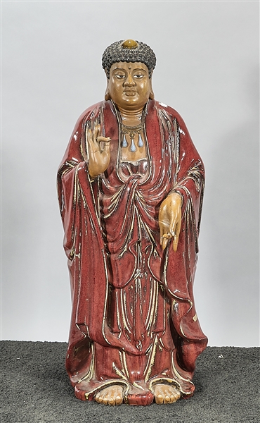 Tall Chinese Glazed Porcelain Figure