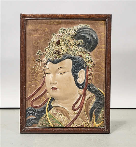 Chinese Framed Tang-Style Relief Portrait