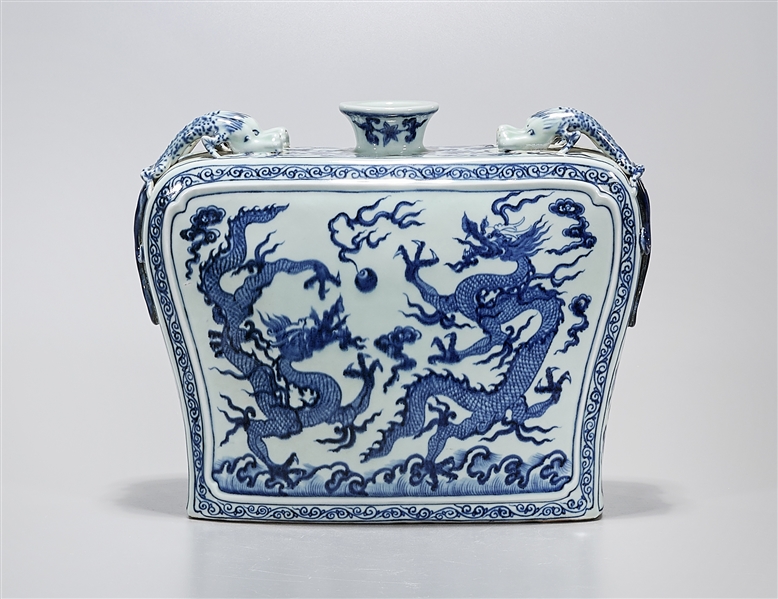 Chinese Blue and White Porcelain Flat Vase
