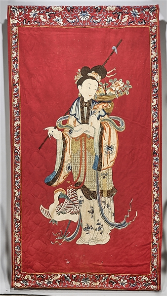 Antique Hanging Chinese Embroidered Tapestry