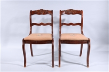 Pair of Carved Wood Armchairs
