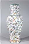 Large Chinese Famille Rose Enameled Porcelain Butterfly Vase