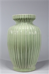 Chinese Fluted Celadon Glazed Porcelain Vase