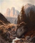 Willibald Wex (1831-1892) German Landscape Painting