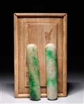 Pair Chinese Jadeite Scroll Weights