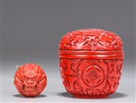 Chinese Glass Imitating Coral Toggle
