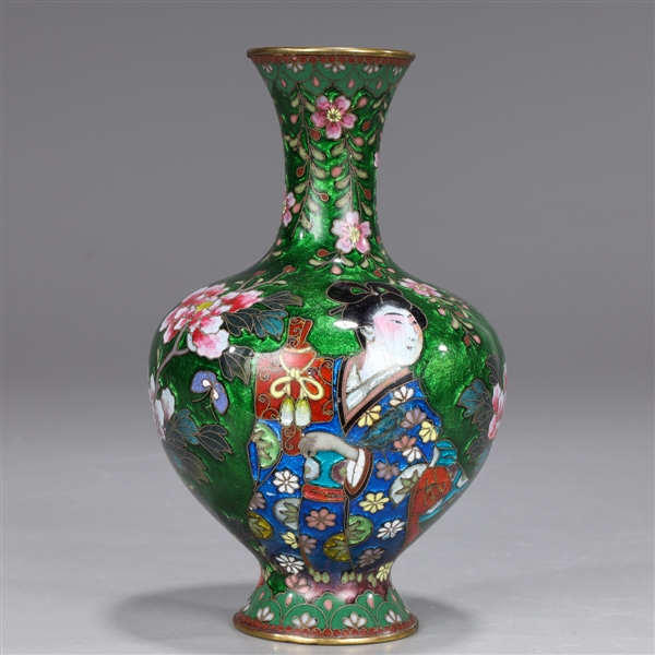 Japanese Cloisonne Floral Vase