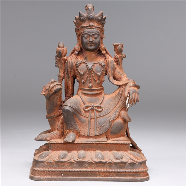 Chinese Cast Iron Statue of Manjushri