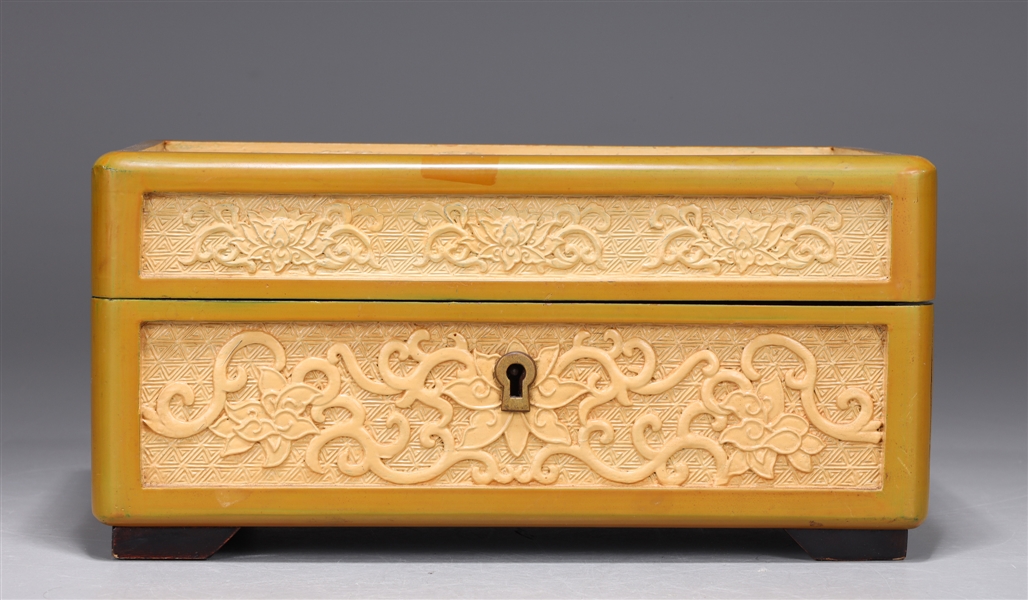 Chinese Covered Lacquer & Paint Wood Box