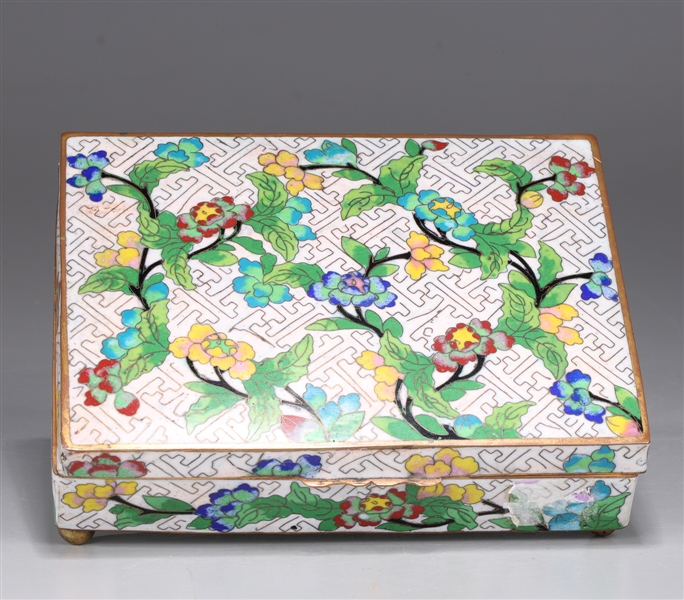 Early 20th C. Chinese Cloisonne Floral Box