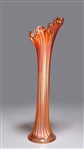 Early Vintage Tall Amber Carnival Glass Tree Trunk Vase