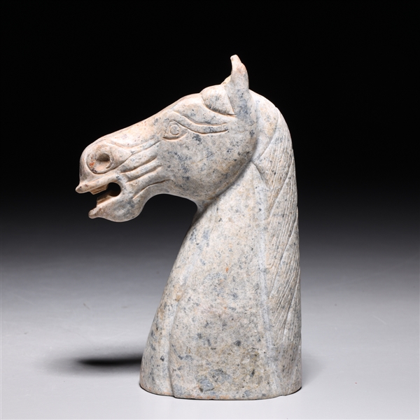 Chinese Carved Hardstone Horse Head