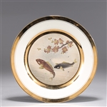 Japanese Vintage White & Gold Fish Plate