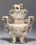 Large Chinese Carved Stone Tripod Censer