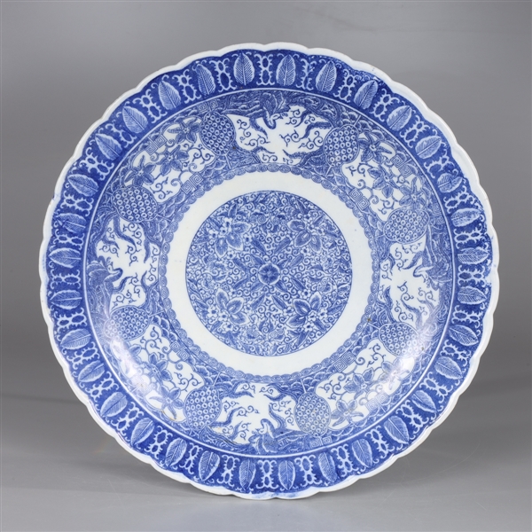 Japanese Blue & White Arita Transfer Porcelain Dish