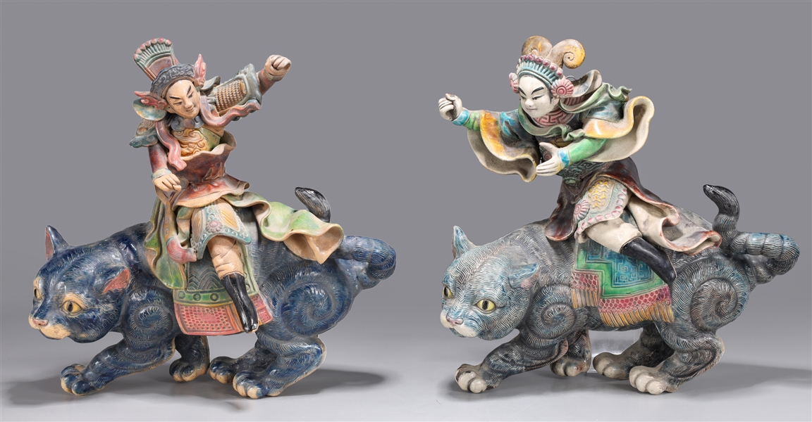 Pair of Antique Chinese Roof Tiles