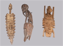Three African Carved Wood Masks