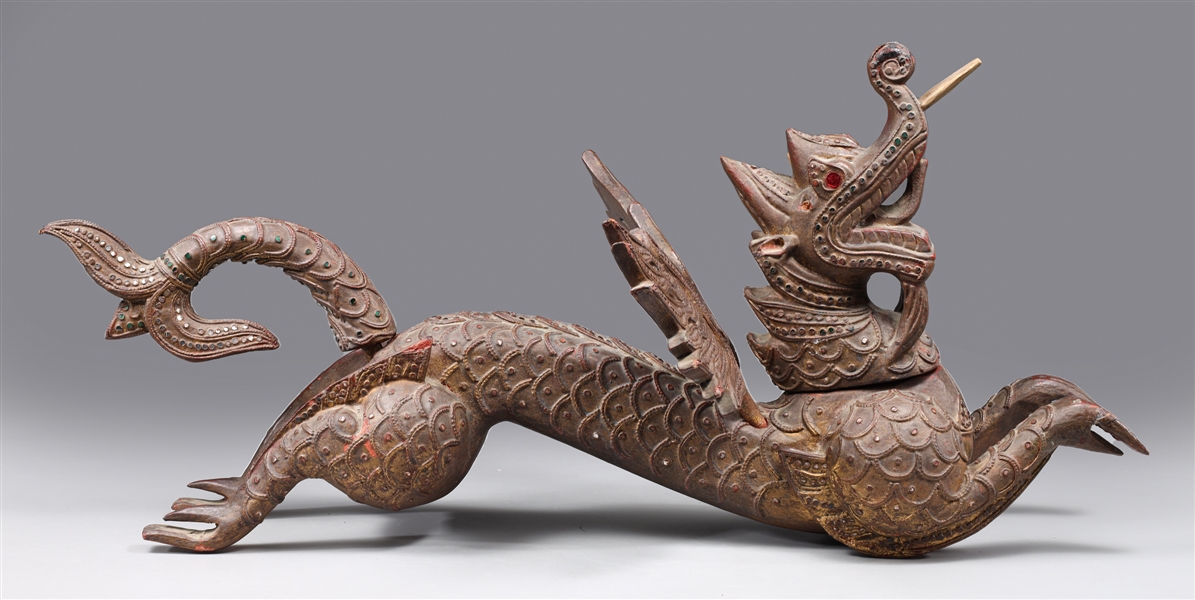 Carved Indonesian Dragon Sculpture