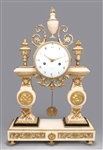 19th century French Gilt Bronze & Marble Portico Clock