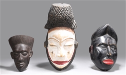 Group of 3 Carved African Masks
