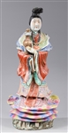 Large Antique Chinese Famille Rose Enameled Porcelain Figure
