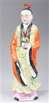 Antique Chinese Enameled Porcelain Standing Scholar