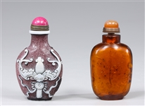Two Chinese Glass Like Snuff Bottles