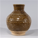 Chinese Brown Glazed Ming Style Ceramic Vase