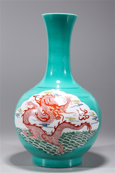 Chinese Turquoise Ground Porcelain Vase