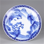 Japanese Blue & White Porcelain Plate