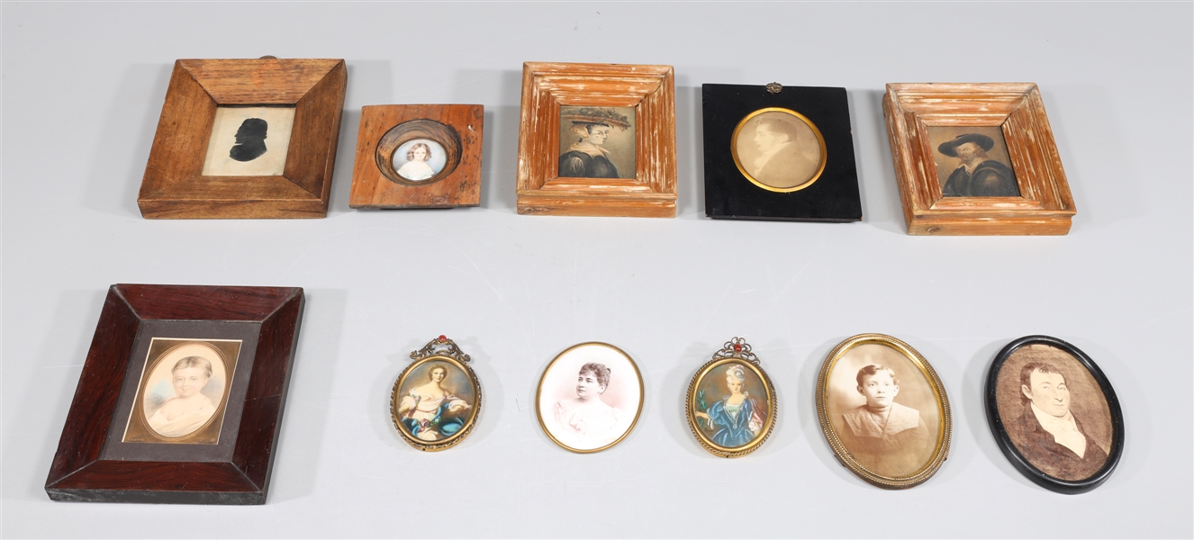 Group of Eleven Antique Portrait Collection