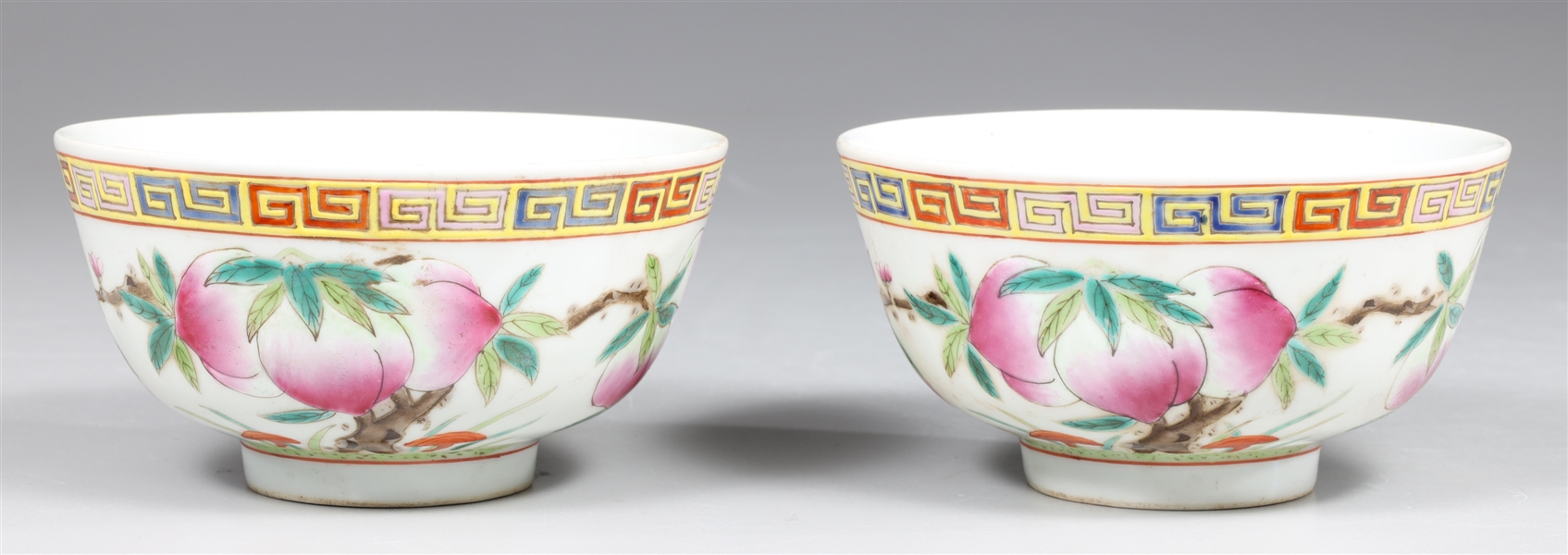 Pair of Chinese Enameled Porcelain Bowls