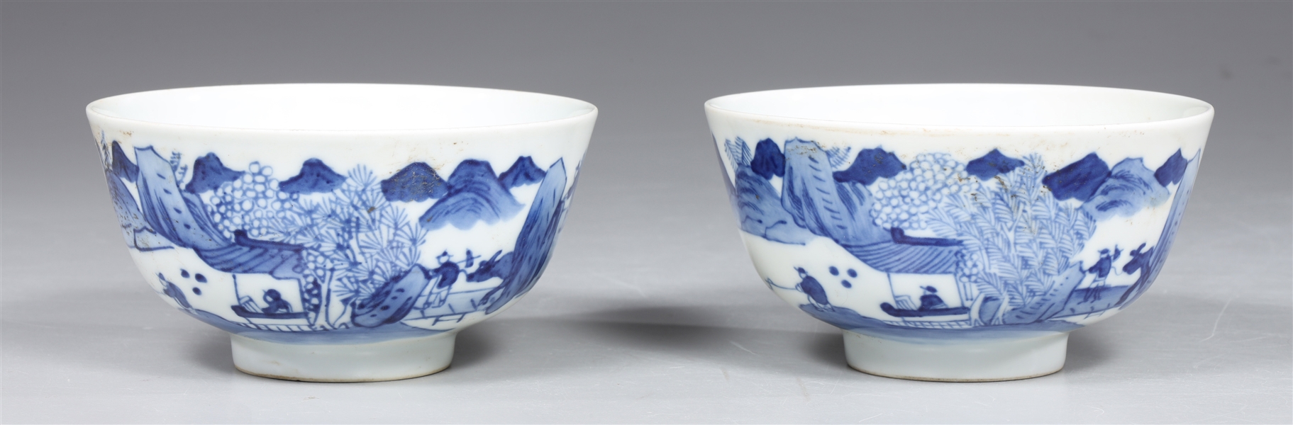Pair of Chinese Blue & White Porcelain Bowls