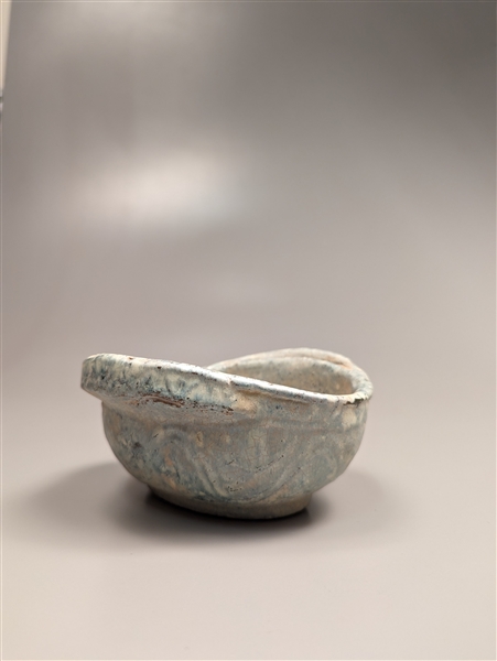 Han-Style Glazed Pottery "Ear Cup"
