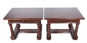 Pair of Charles Pollack Jacobean Console Tables