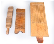 Group of Three Carved Primitive Washboards