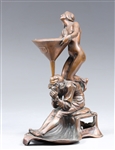 Georg Leykauf Art Nouveau Bronze Figural Candlestick