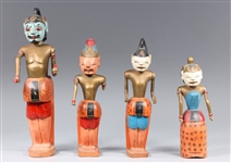 Group of Four Carved Indonesian Figures