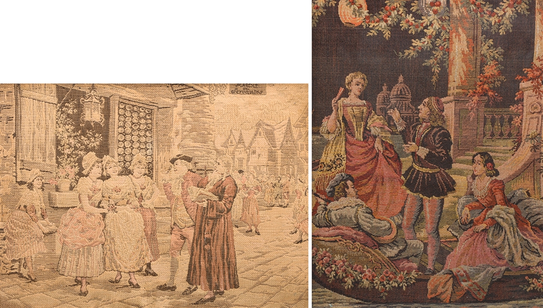 Group of Two Vintage European Tapestries