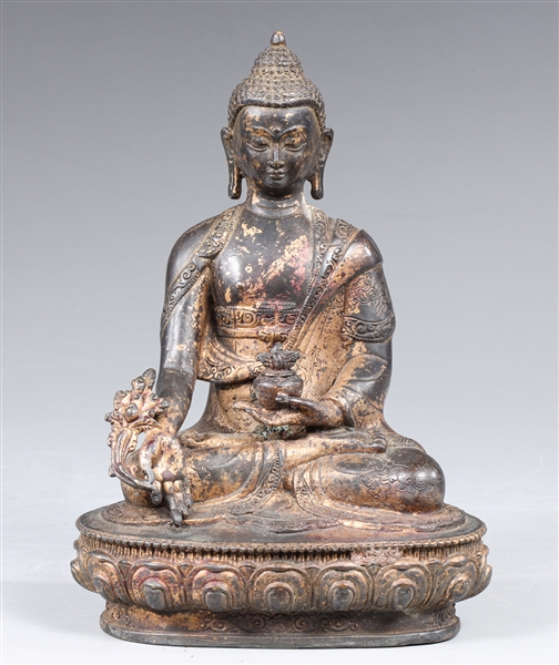 Antique Sino-Tibetan Gilded Bronze Buddha