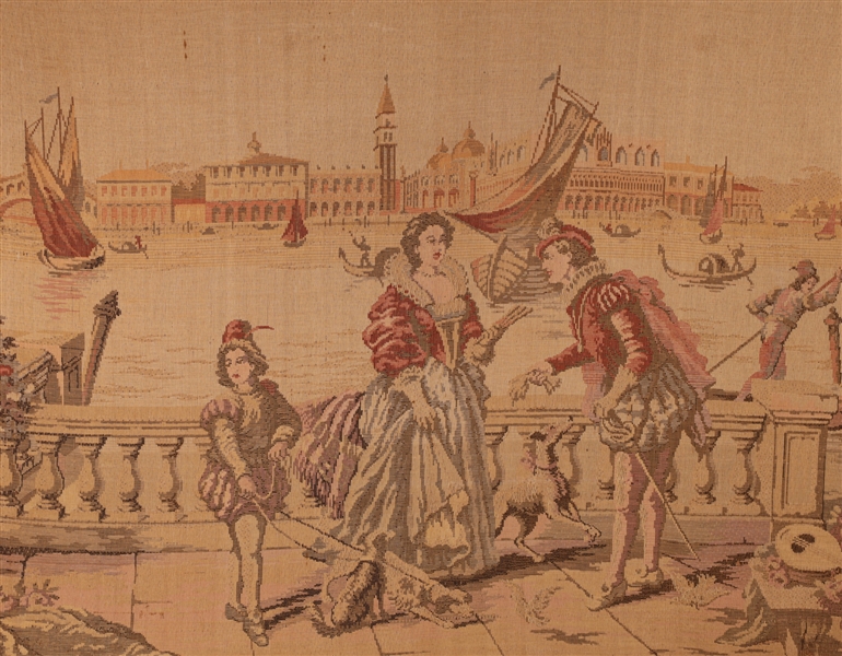 Large Vintage Venetian Scene Tapestry