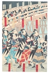 Toyohara Kunichika (1835-1900), Attributed, Sumida Bridge